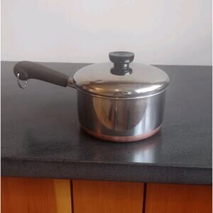 Vintage Revere Ware #891 1.5 Qt Sauce Pan Pot W/ Lid Copper Clad Clinton IL USA